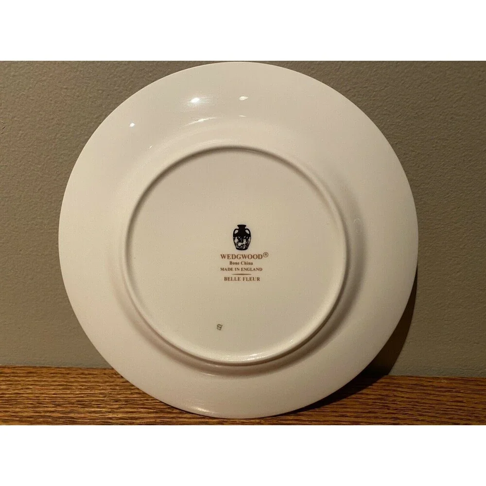 WEDGWOOD BELLE FLEUR Bone China (4) Luncheon Salad Plates England EUC - Picture 3 of 3